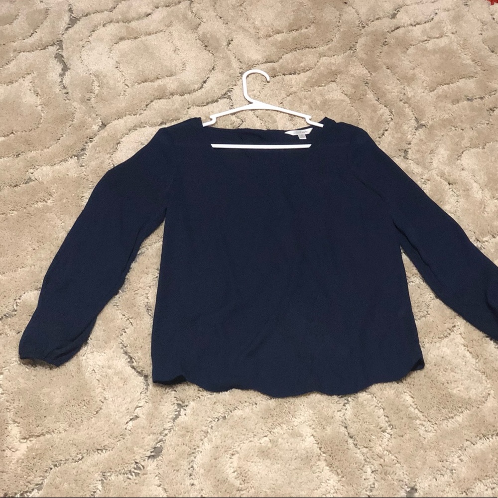 Navy see-through blouse